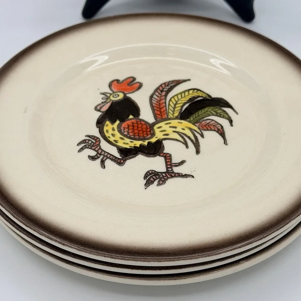 Vintage MCM Metlox Poppytrail Red Rooster 6.5